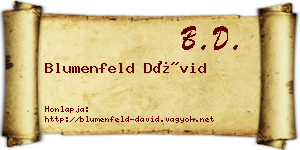 Blumenfeld Dávid névjegykártya